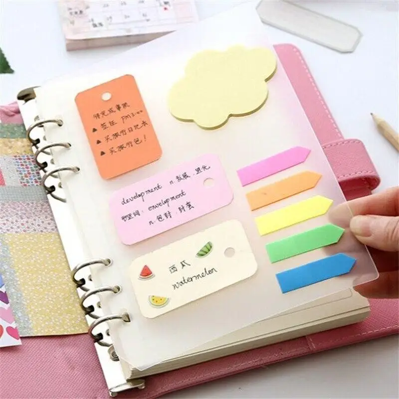 2pc/lot A5 A6 PP 6 Ring Binder Organizer Divider Separator Board Inner Paper Agenda Planner Notebooks for Students