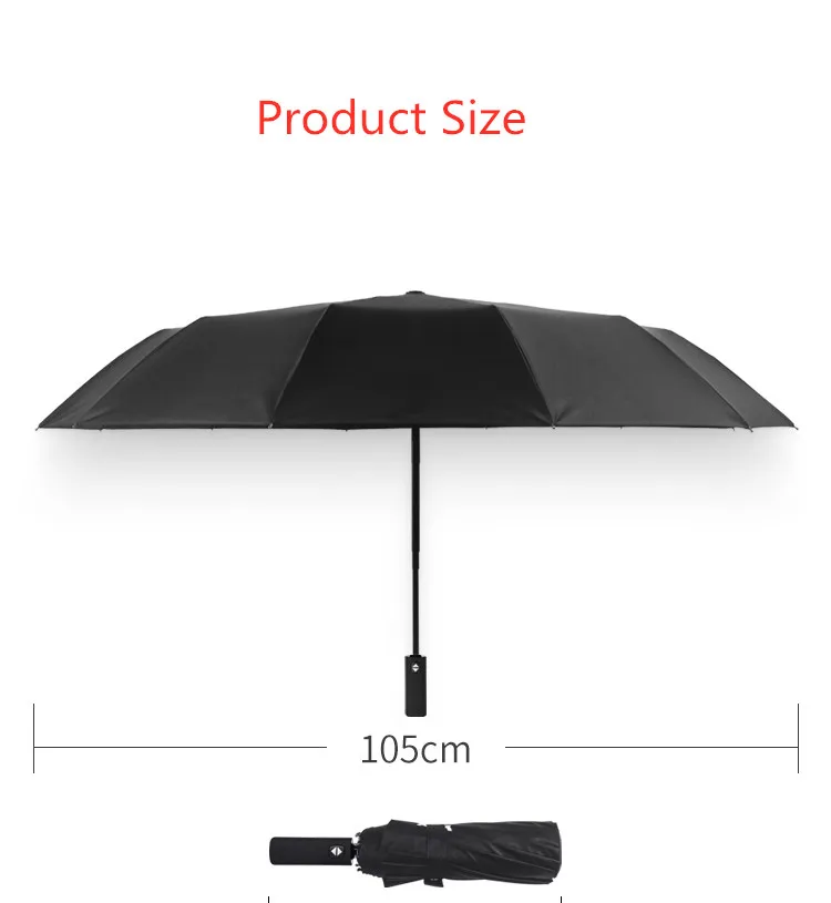 4s original for Audi umbrella bulletproof safety rain high-grade sunscreen black glue 12-bone automatic folding umbrella