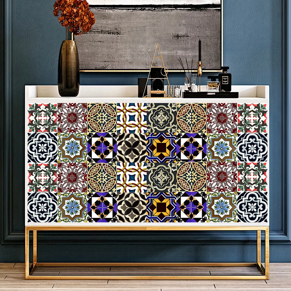 Adesivo per piastrelle in stile marocchino cucina backsplash armadio bagno adesivi murali decorazioni per la casa carta da parati autoadesiva