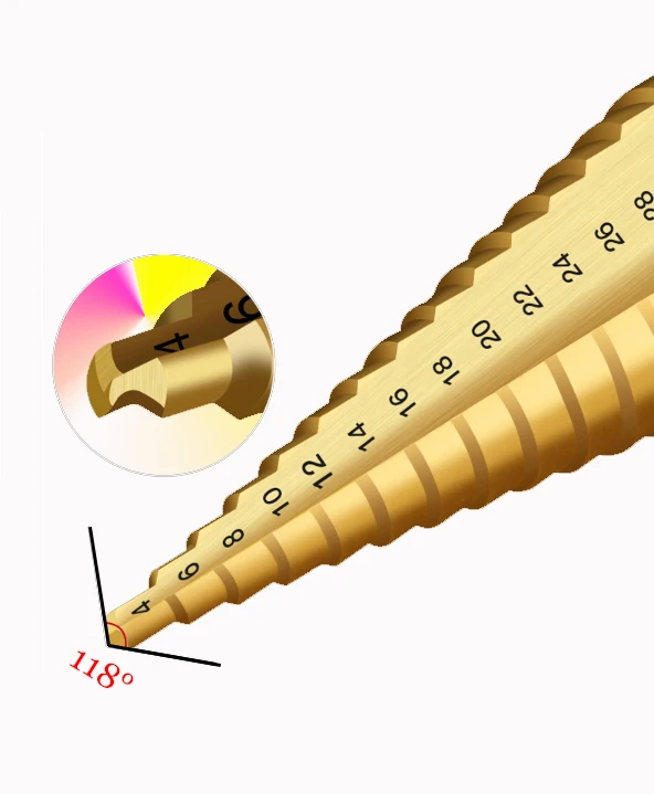 Wholesales Step Drill Bit 3pcs  Titanium Steel Woodworking Metal Drilling Set Step Cone Cutting Tools