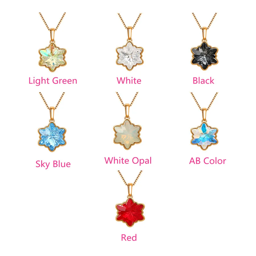 Xuping Jewelry Snowflake Shape Colorful Crystals Pendant for Women Family Party Temperament Gift 30363