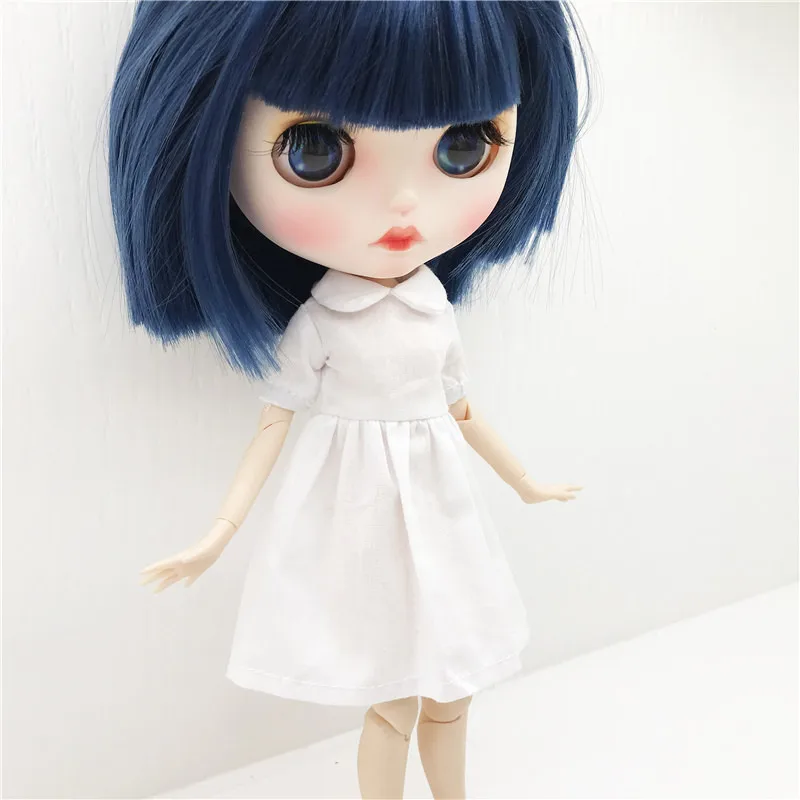 New Beautiful Dress For Blyth Doll  Pure White Simple Dress Multicolor For Barbie Doll Clothes 1/6 Doll DIY Accessories