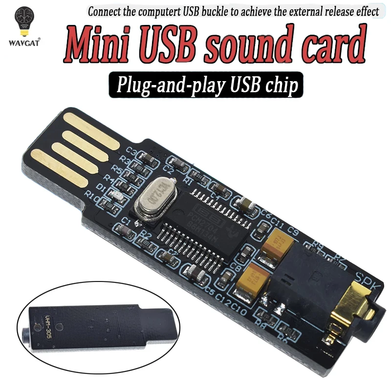 WAVGAT Mini PCM2704 USB Audio Sound Card DAC Decoder Board Free Drive for PC laptop