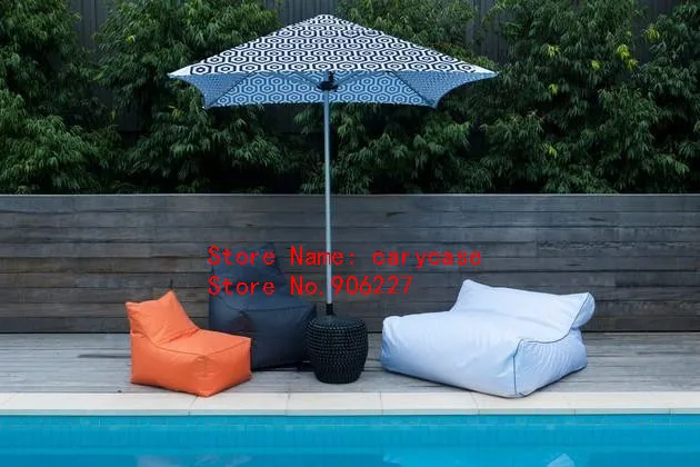 sky blue SUPER size accommodate 2 seat people bean bag relax lounger, waterproof float water beanbag sofa chair cover only