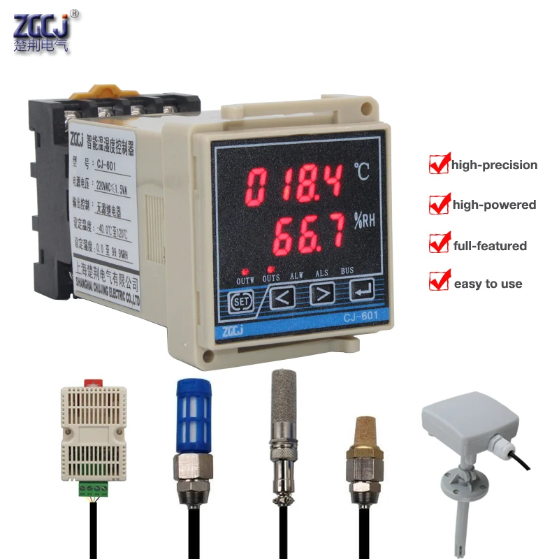 

RS485 communication -40~120℃ Digital Temperature Humidity Meter Thermostat Dual Display Thermometer Hygrometer Controller