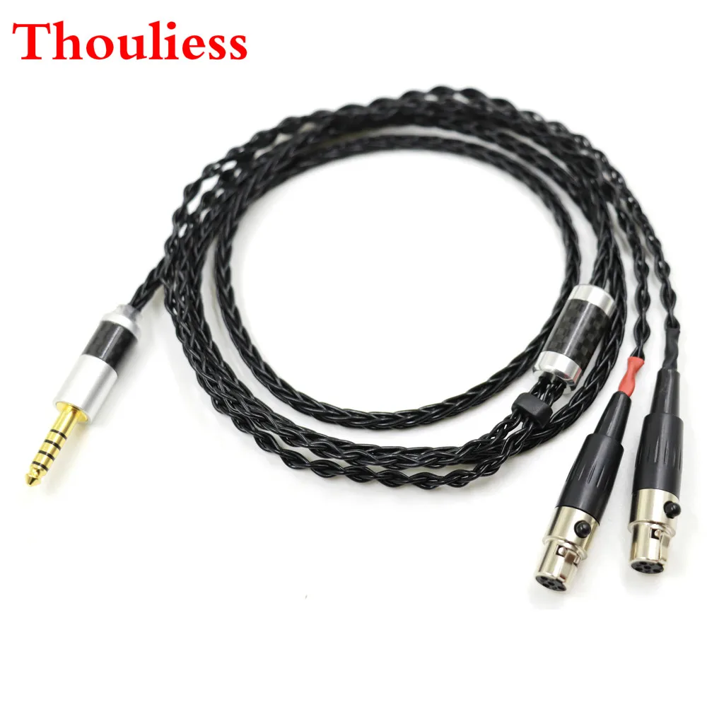 Thouliess Black Silver Plated 2.5/3.5/4.4mm/XLR Balanced Earphone Headphone Upgrade Cable for Audeze LCD-3 LCD3 LCD-2 LCD2 LCD-4