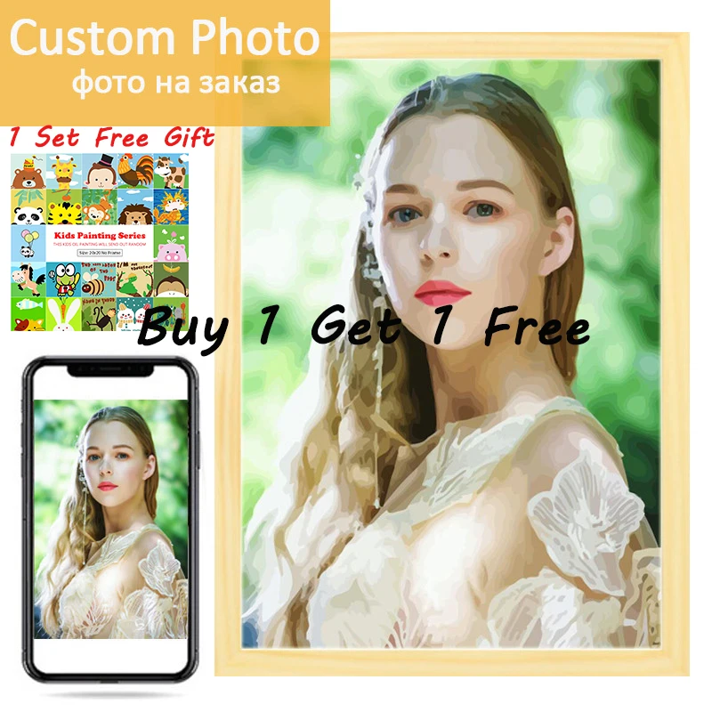 GATYZTORY 24/36สีส่วนบุคคล Photo Custom DIY ภาพวาดของขวัญพิเศษสำหรับคนรักครอบครัวเพื่อนสัตว์เลี้ยงผ้าใบ