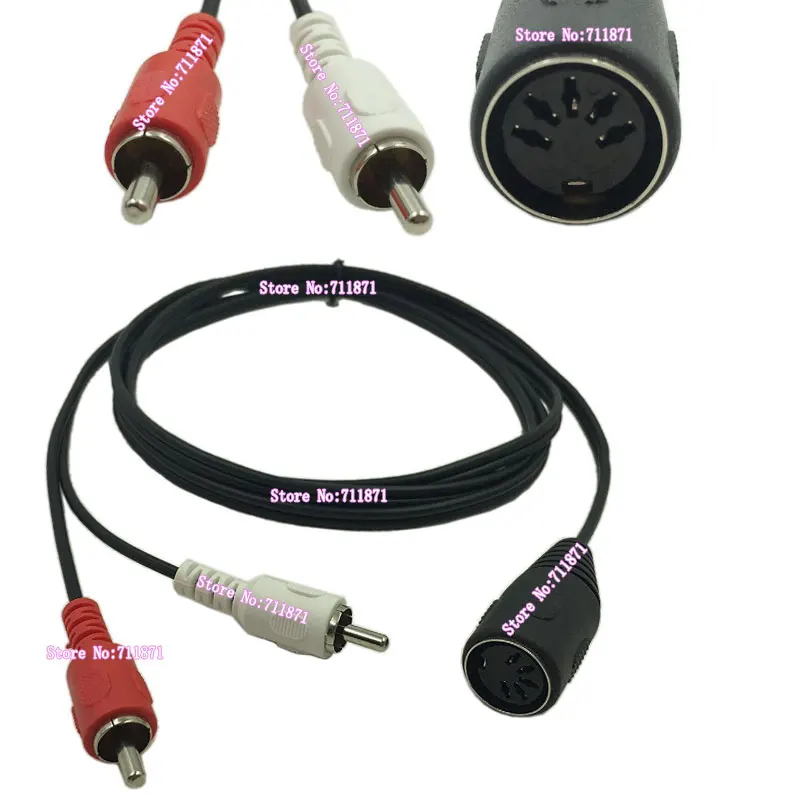 150cm 2 two Double RCA Male 5P Din MIDI Female Audio cable Line 5Pin Din RCA Audio Line Cable 2 RCA 5P Din MIDI Audio Cable Line