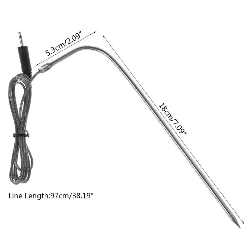 Food Meat Thermometer Probe Replacement, Waterproof Temperature Probe Cooking BBQ Probe Sensor Stainless Steel