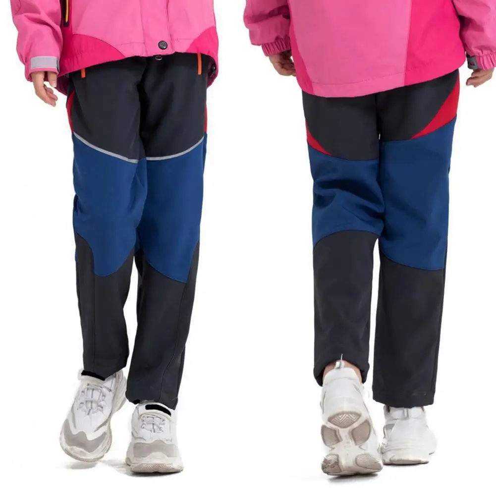 Kids Assault Pants Fine Workmanship Breathable Windproof Pants Fleece Lining Soft Shell Waist Warm Insulated Trousers for Kids