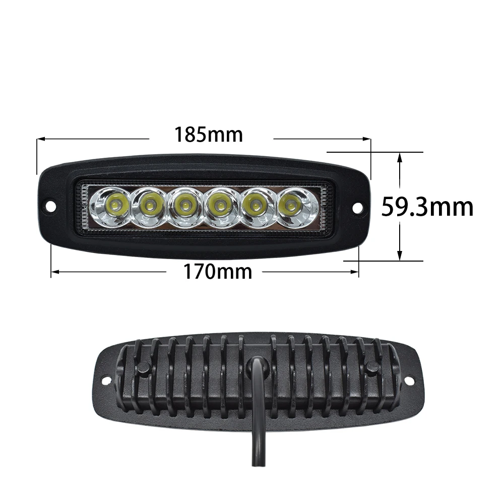 플러시 마운트 6 인치 슬림 Led 작업 라이트 바 스팟 빔, 4x4 픽업 트럭 굴삭기 버스 기차 낚시 보트 지게차 12V, 1 개