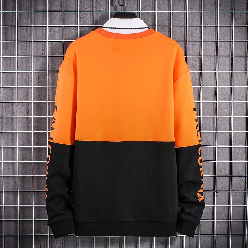 EL BARCO Fashion Cotton Men Hoodies Spring Soft Hip Hop Male Sweatshirt Black Orange Tops Shirt White Blue Harajuku Jacket Coats