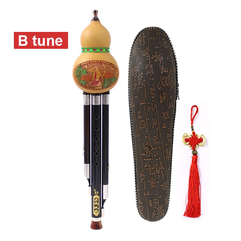 3 Tone C-Key Hulusi Gourd Cucurbit Flute Instrument Suitable For Music Lovers Chinese Traditional Instrument With Dedicated Box