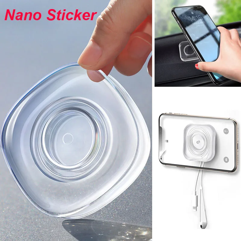 Reusable Magic Nano Sticker Rubber Pad Nano Paste Double-sided Tape Cable Winder Wall Sticker Car Phone Holder Gel Paste