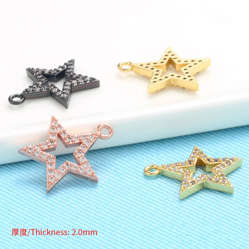 ZHUKOU big/mini crystal star necklace pendant for women DIY handmade necklace jewelry Accessories making findings model: VD651