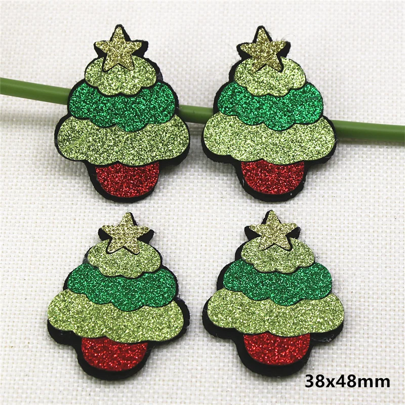 Non-woven Cloth Sequins patches Christmas tree/snowman/Cane/reindeer Appliques for clothes Sewing Supplies DIY craft ornament