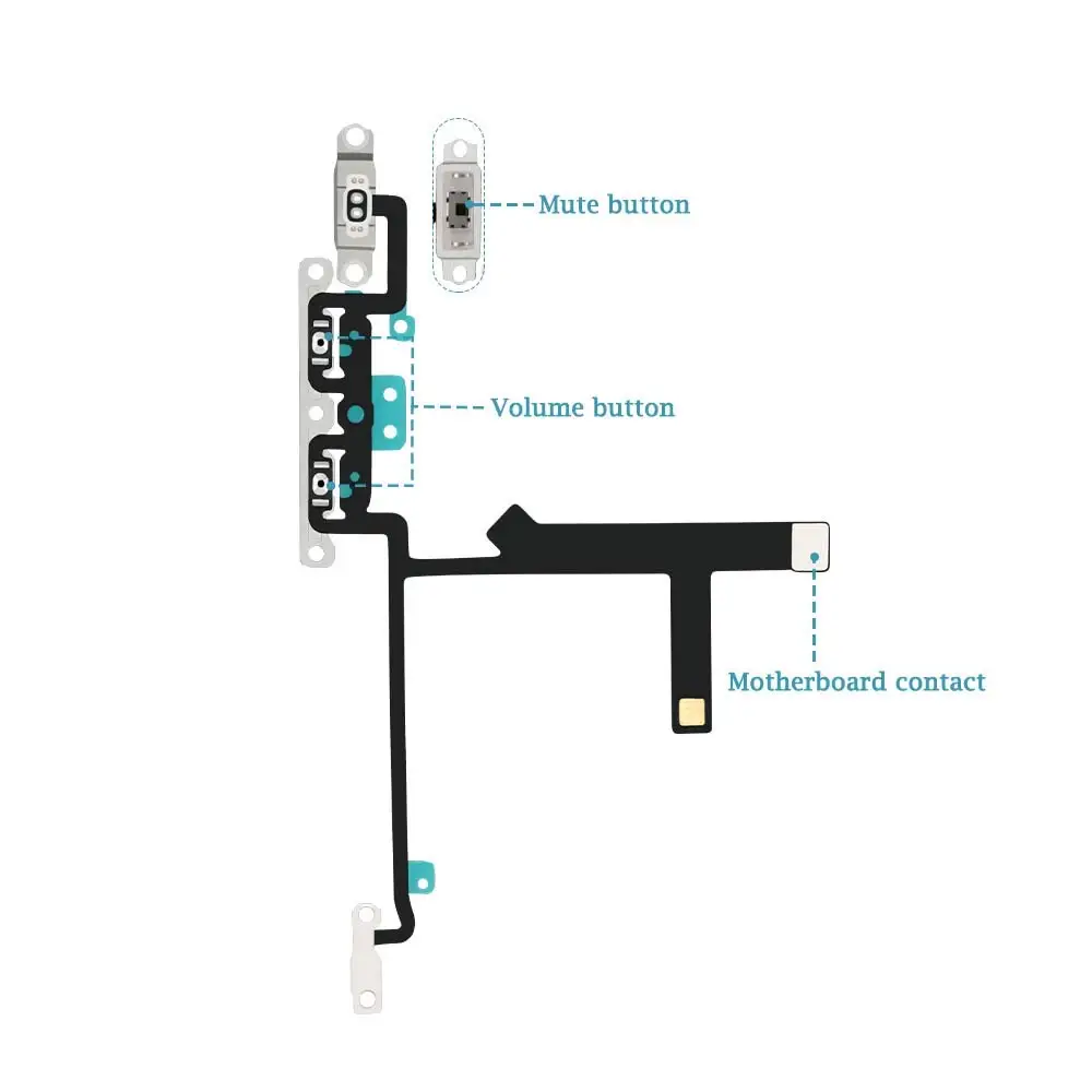 Power Volume Button Flex Cable With Flash Light Microphone For iPhone X XR XS XSMax Replacement