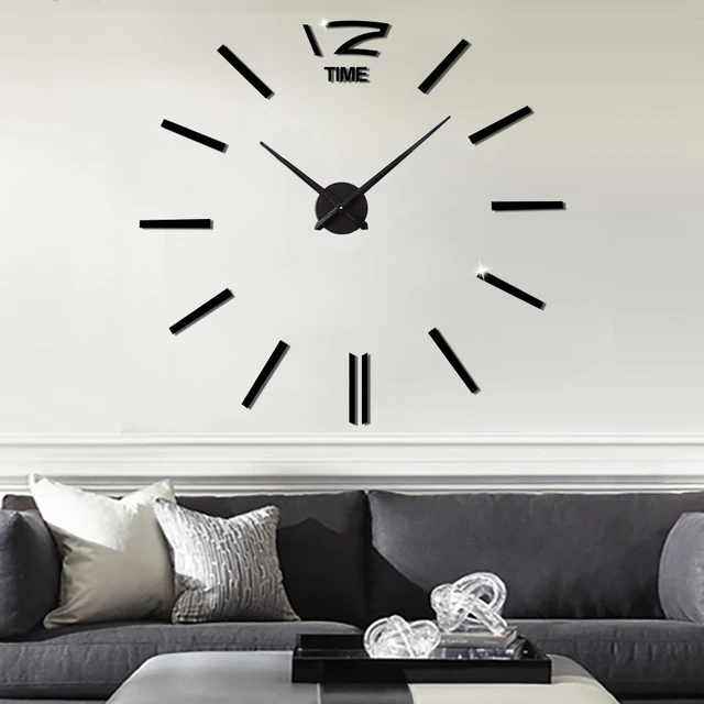 Reloj moderno Diy Living Rooms Gran reloj decorativo de pared 3D Diy Wall Clock Modern Aliexpress