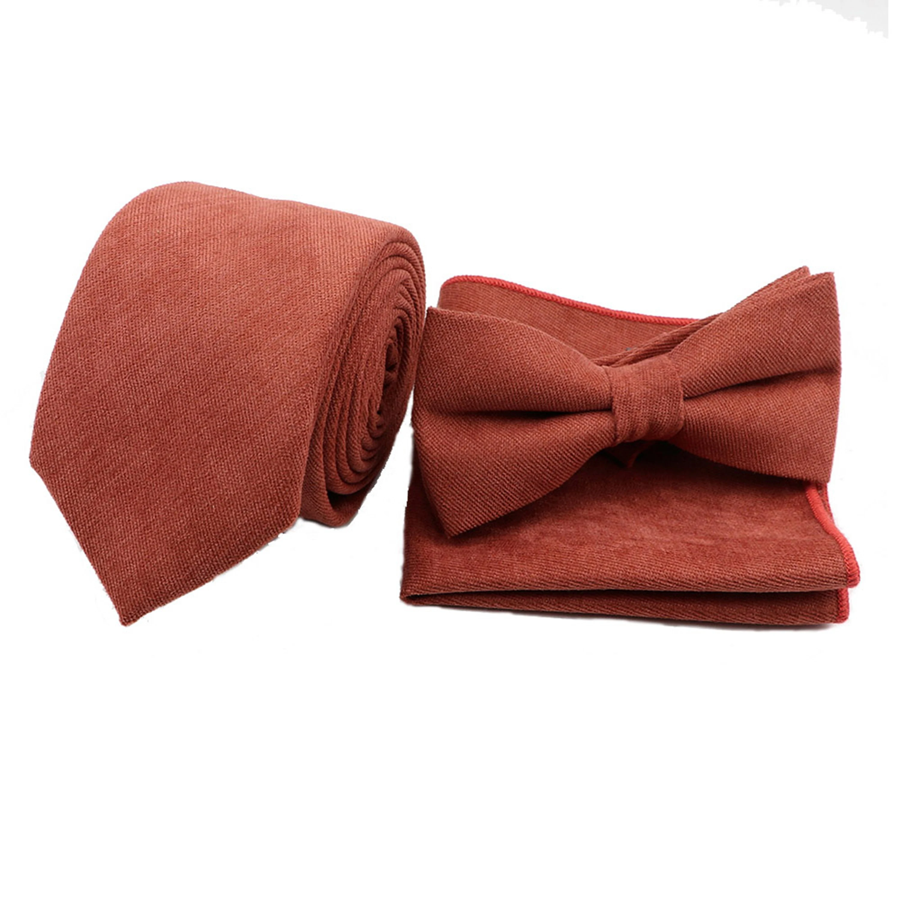 خمر لينة داوني الجلد المدبوغ الصلبة الملونة القطن رابطة عنق مجموعة فراشة ربطة عنق منديل جيب مربع التبعي هدية الكثير