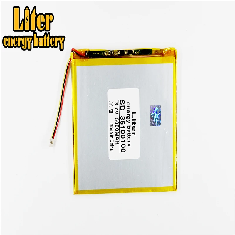 1.0 Mm 3pin Cổng Kết Nối 3.7 V 35100100 Pin Lithium Polymer Với PCM Sạc Dự Phòng 5000 MAh Máy Tính Bảng Pin