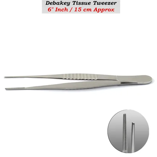 Imagen 2 del producto Pinzas quirúrgicas de 3 piezas, pinzas de tejido atraumático, procedimientos vasculares, pinzas de Debakey