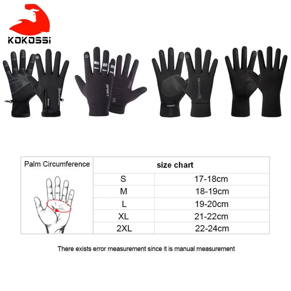 KoKossi Winter Outdoor Sports Running Glove ciepły ekran dotykowy siłownia pełne rękawiczki dla mężczyzn kobiety rękawiczki z dzianiny