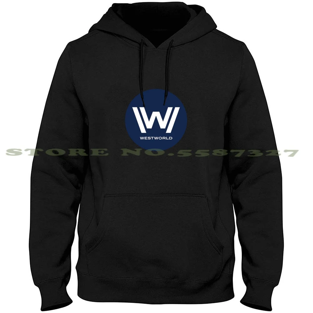 Westworld - Big Blue Logo Long Sleeve Hoodie Sweatshirt Westworld Far West Cowboys Hbo Tv Show Host Guest Logo Pocket Dolores