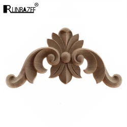 RUNBAZEF Applique In Legno Onlay Legno Della Decalcomania Modern Ornamentale Europeo Decorazione di Rosa Corona di Foglie Di Legno Angolo Casa Figurine NUOVO