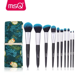 MSQ 10PCS Makeup Brush Set Foundation Blush Eyeshadow Luxury Make Up Brushes Kits Synthetic Hair Cosmetic Tools