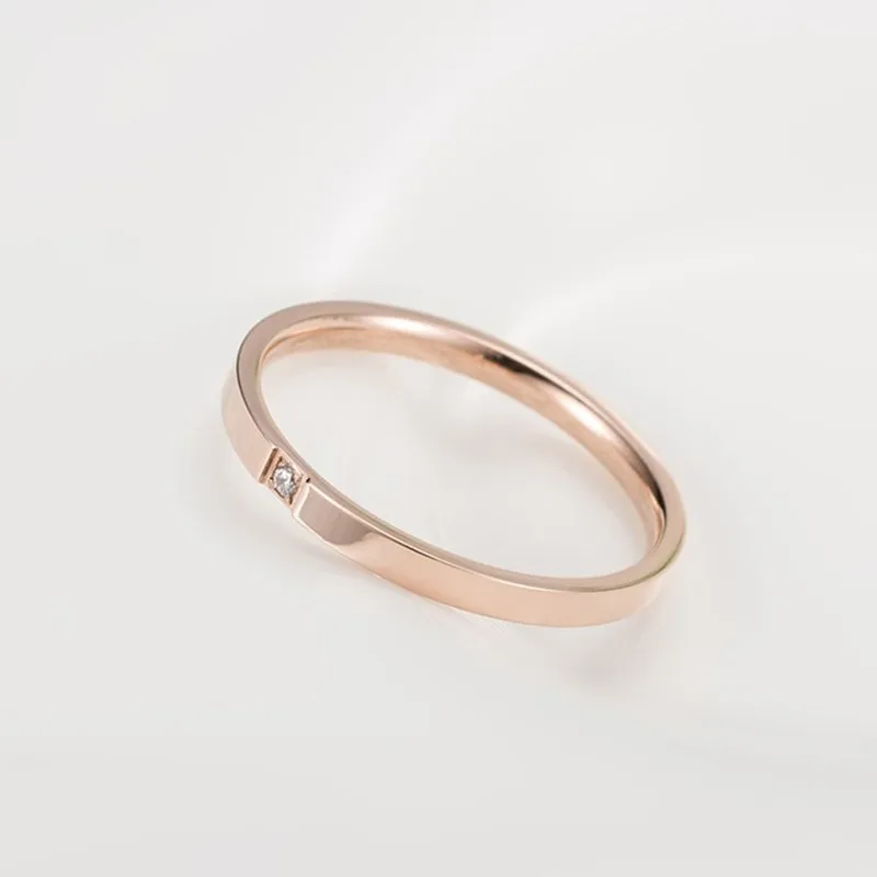 Women's 2mm Thin Stackable CZ Wedding Band, Elegant Gift