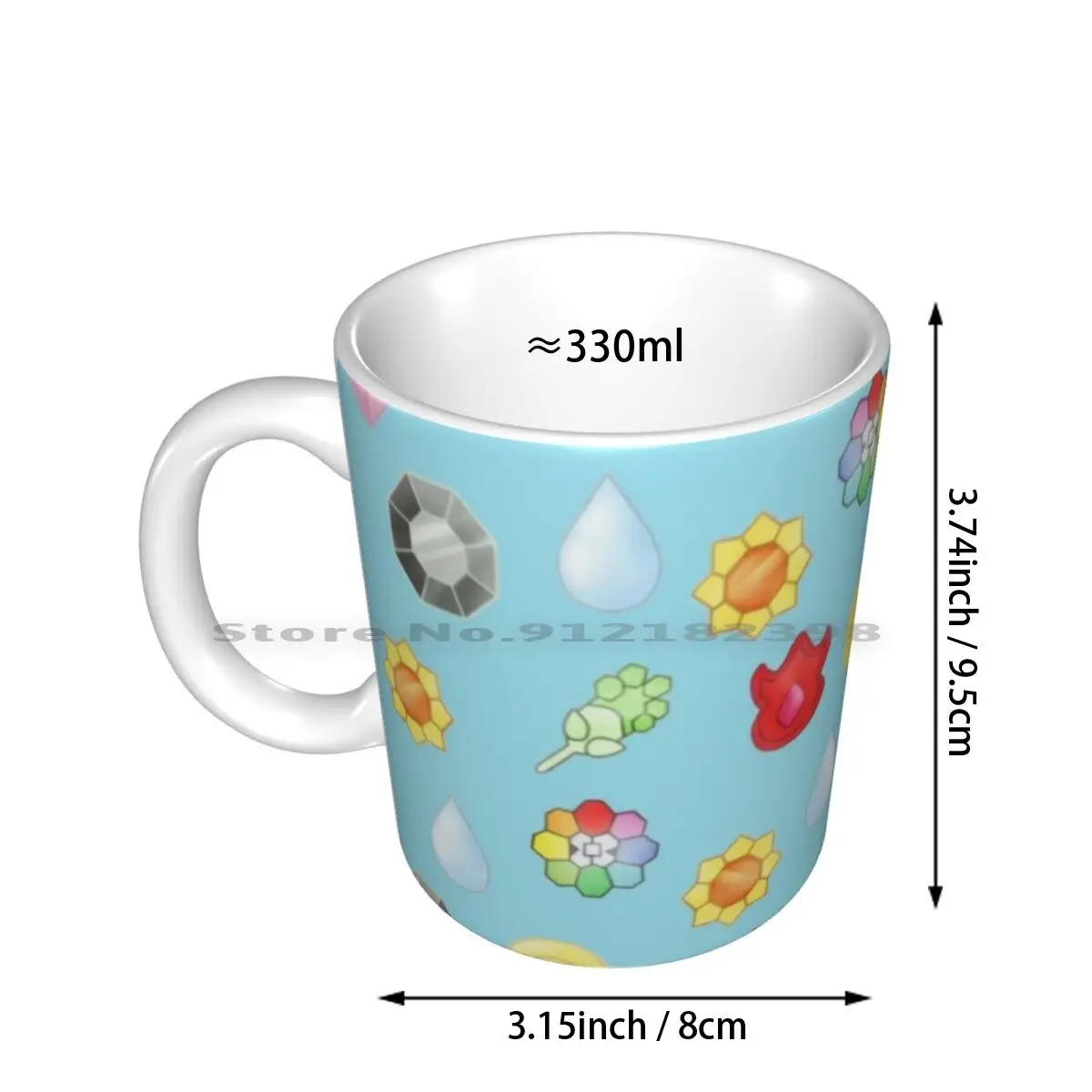 Emblemas Kanto Canecas cerâmicas Copos café Leite Caneca de chá Ir Kanto Oras Rubi Alfa Safira Sol Lua Sol E Lua Nineties Criativo