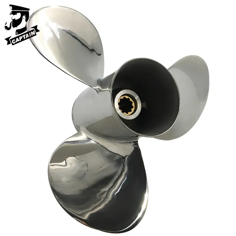 Captain Propeller 9 7/8x13 Fit Yamaha Outboard Engines F25HP 20HP 30 HP Stainless Steel 10 Tooth Spline RH 664-45949-02-EL