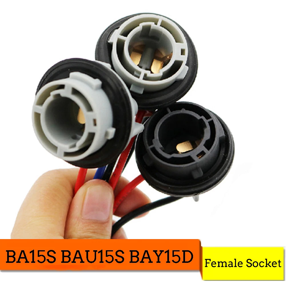 

YSY 10x 1156 7506 P21W BA15S 1157 LED Bulbs Socket Harness Plugs female holder adapter connector bau15s lamp bulb wire cables