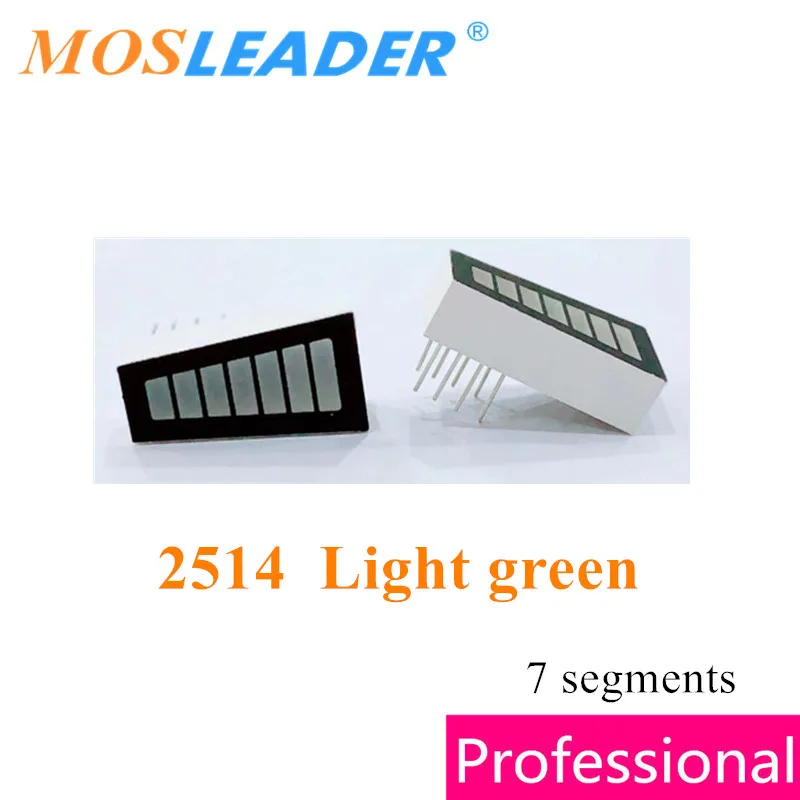 

Mosleader 100pcs 2514 1425 Green 7 Segments Display DIP8 Reverse Parking sensor radar display Trapezium Bargraph LED Bar graph