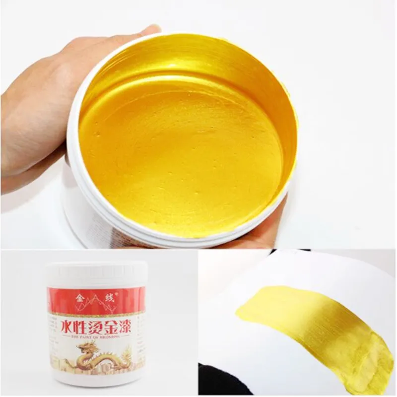 170g 1kg Super bright gold leaf paint water/oily glitter metallic paint safe and non-toxic furniture hand-painted wall paint