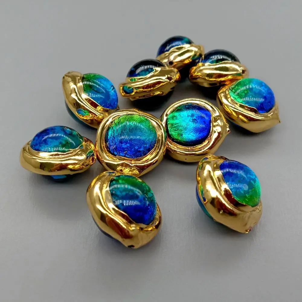Wholesale 10 PCS Blue Murano Glass connector Spacer Bead for Making Jewelry DIY