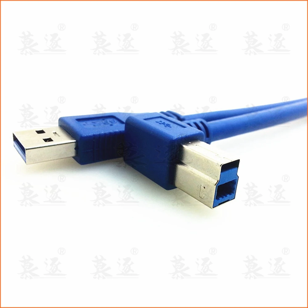 USB 3,0 Typ A Stecker auf B Stecker 90 grad ellenbogen Abgewinkelt Drucker Kabel Blau 0,6 m 1m 1,8 m 3m