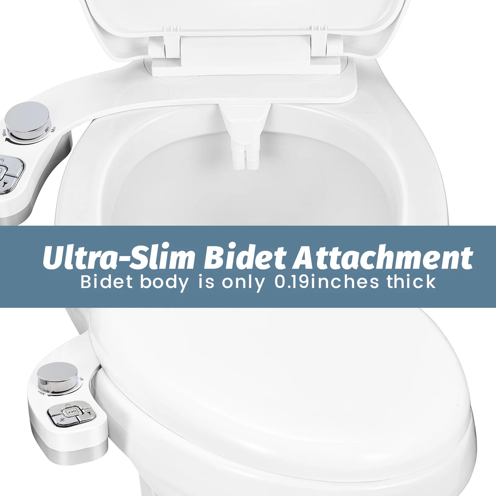 SAMODRA New Bidet Toilet Seat Attachment Toilet Bidet Sprayer Ultra-Thin 3 Funtions Ass Bidet Shower Hygienic Wash For Bathroom