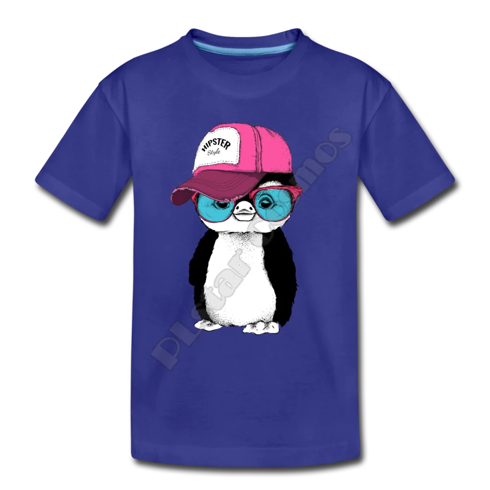 Hipster Penguin Kids T-Shirt 3D All Over Printed Kids t shirts Boy For Girl Funny Animal Summer Short Sleeve 02