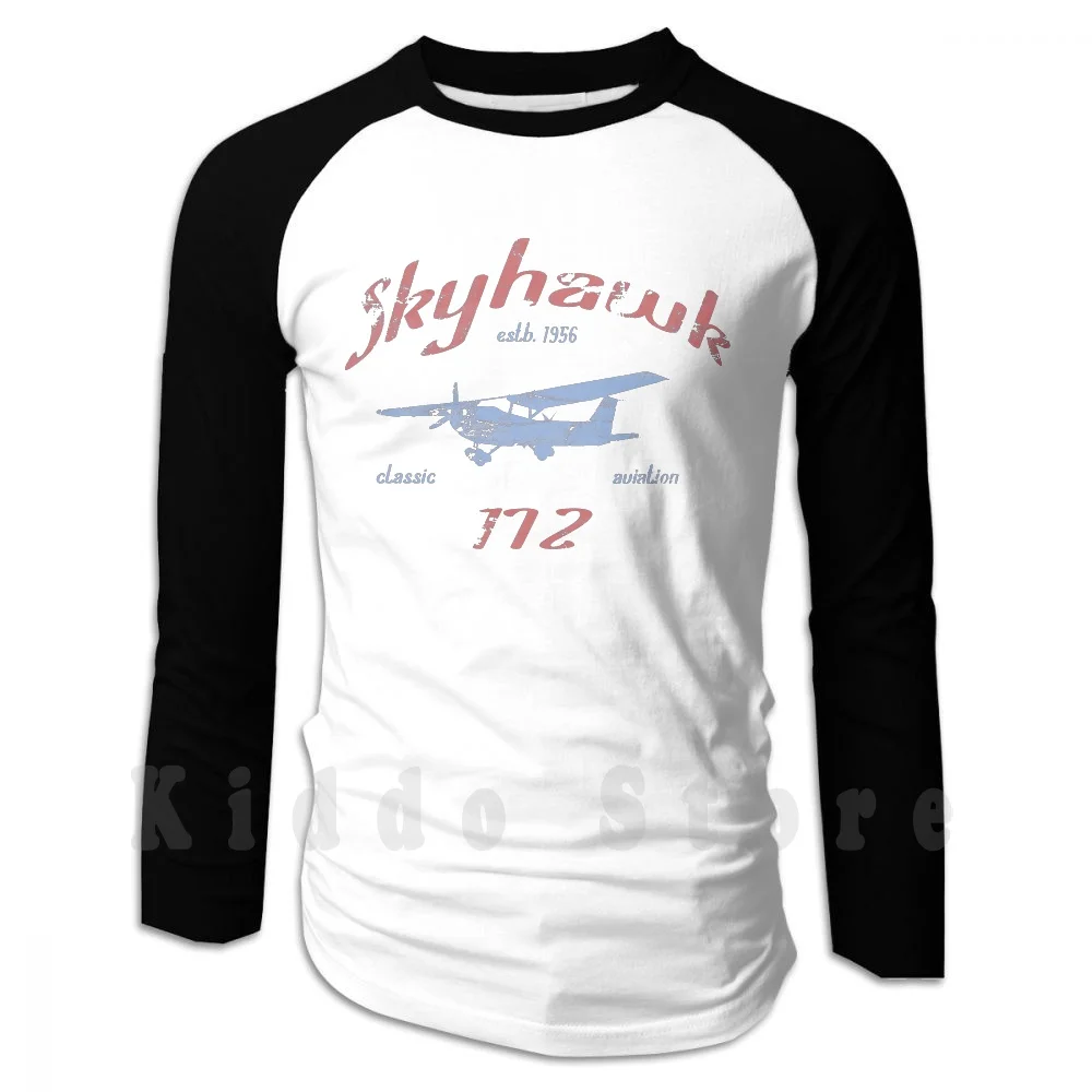 Sudaderas con capucha de diseño clásico vintage de piloto Cessna 172 Skyhawk, manga larga, Cessna 172 Skyahwk Airplane Avgeek Aviation
