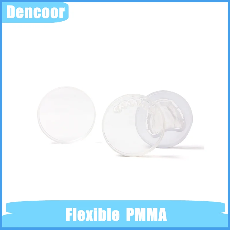 (2 Pieces )Dental Laboratory CAD / CAM Flexible PMMA A2 A3.5 A4 Clear Elastic Block 98mm12 /14/16 /18 /20 /22/25