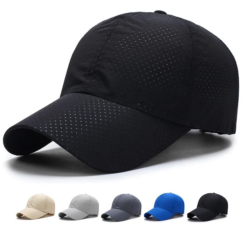 Casquettes de baseball en nylon pour hommes et femmes, chapeaux de course en plein air, ruban de fixation réglable, visière pour documents solides, chapeaux de sport d'été