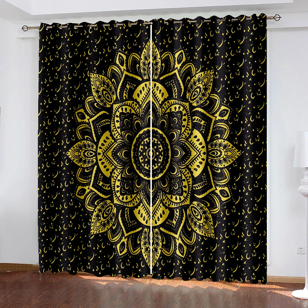 Dark Color Large Pattern Curtain, Home Decoration, Easy To Install and Disassemble Machine Washable High-quality Durable Curtain