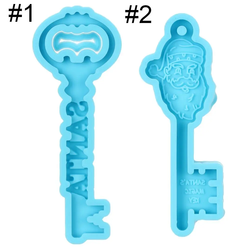 Resina epóxi Keychain Mold, molde de cristal, Santa Key Shape, polímero DIY artesanato, presente de Natal