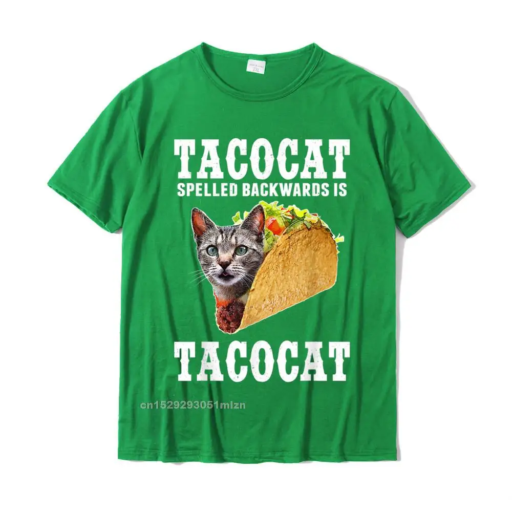 Tacocat Spelled Backwards Is Tacocat Funny Cat Gift T-Shirt Tshirts Tops T Shirt Plain Cotton Casual Design Men's