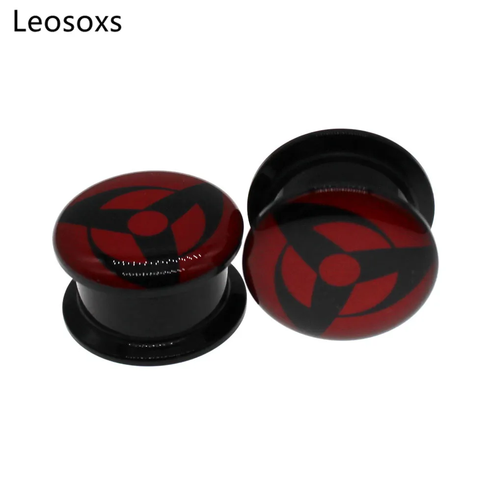 Leosoxs 2pcs Hot Selling Acrylic Double Horn Ear Expanding Thread Tunnel Earplugs 4mm-25mm Body Piercing Jewelry