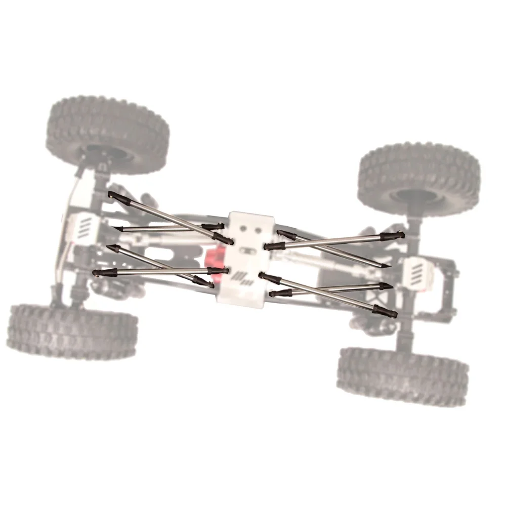 8Pcs 313MM Wheelbase CNC Aluminum Alloy Link Plastic Rod End Unassembled Kit for 1/10 RC Crawler Car Axial SCX10