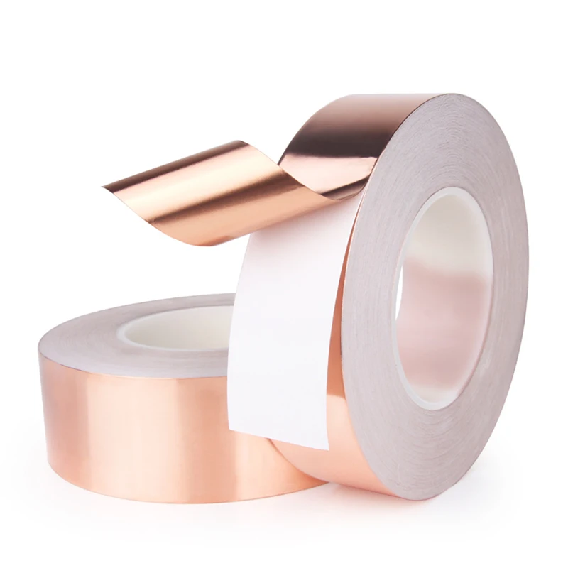 

30 Meters Single Side Conductive Copper Foil Tape Strip Adhesive EMI Shielding Heat Resist Tape 25mm 30mm