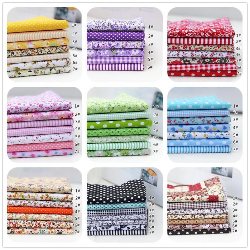 25*25cm Fabric Printed Cloth Sewing Fabrics For Patchwork Needlework DIY Handmade Doll Clothes Accessories