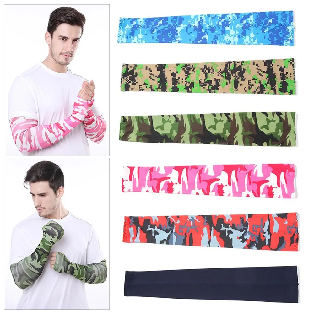 2Pcs Upgrade Sunscreen Cooling Arm Sleeves Cover Sports UV Sun Protection Men Outdoor Fishing Cycling Sleeves for Hide Tattoos